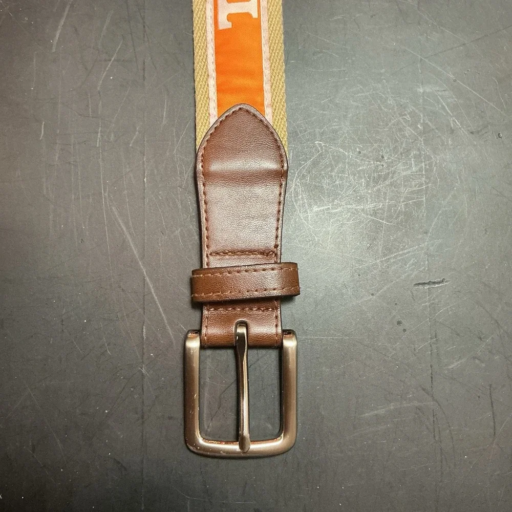 University of Tennessee Vols Canvas Belt Brown Orange Unisex EUC 42